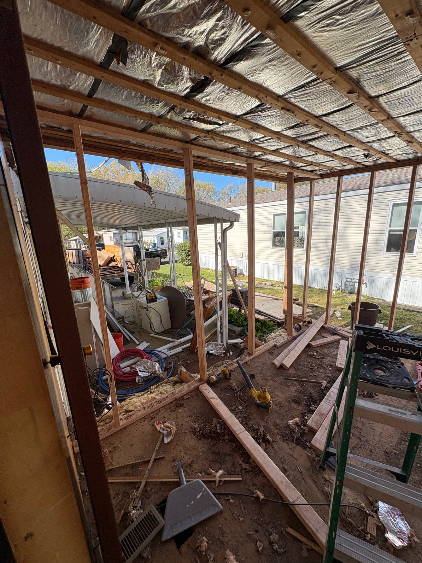 Exterior siding rebuild mid-progress in NJ